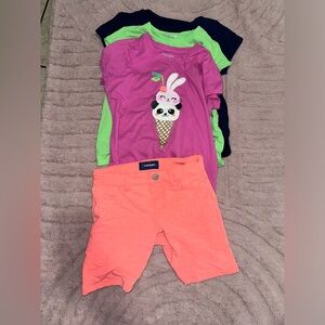 3 t shirt 1 short girls